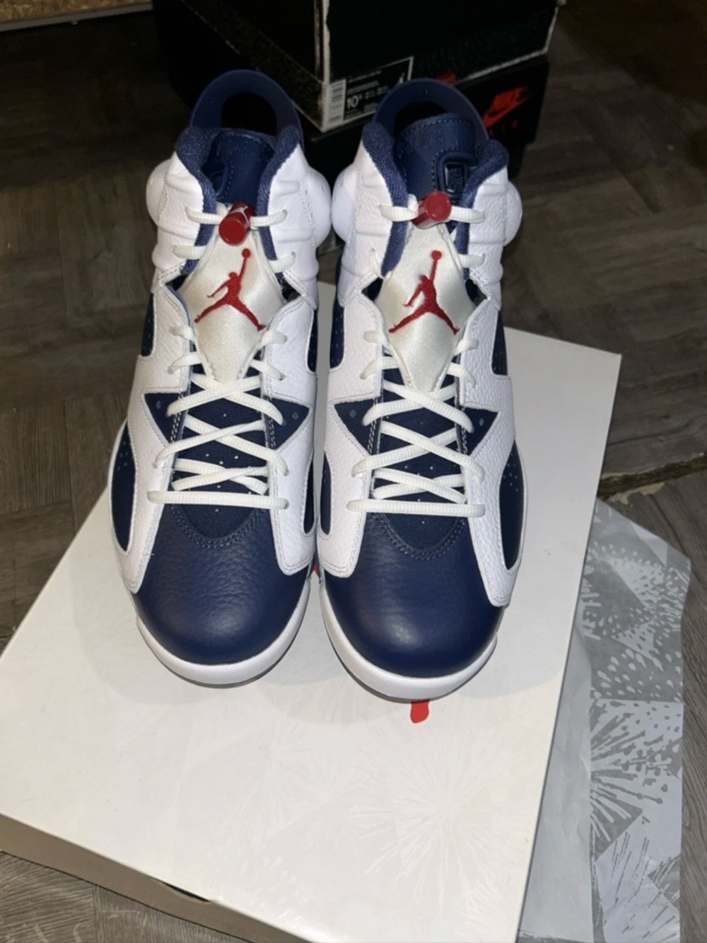 🔥Jordan Retro 7 Navy White with Red Jumpman Accent🔥